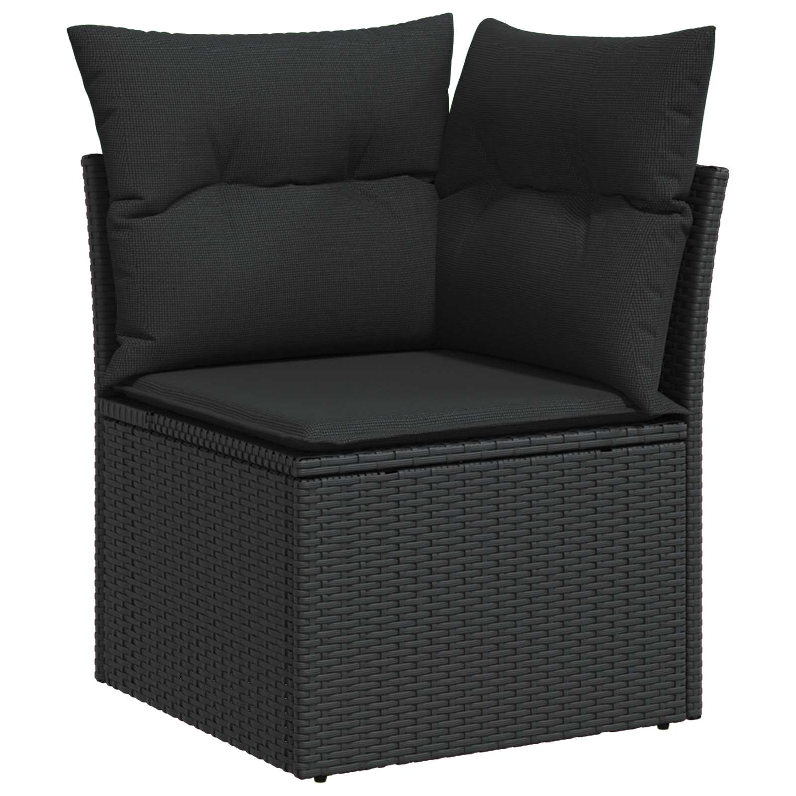 Tuin Sofa Set met kussen met opslag 6 pcs Zwart Poly riet is nu te koop bij PeponiXL, paradijselijk wonen!