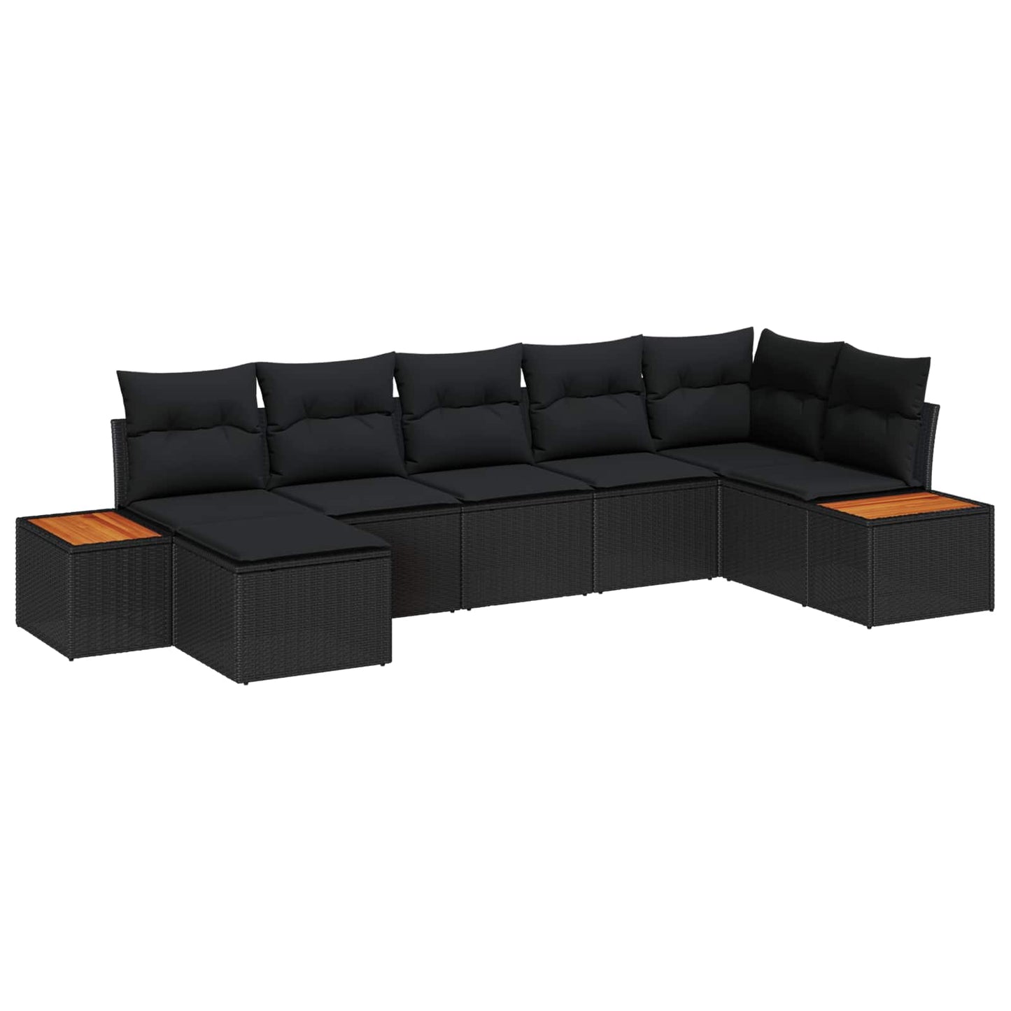 Tuinbankenset met kussen met opslag 8 pcs Zwart Polyrattan is nu te koop bij PeponiXL, paradijselijk wonen!