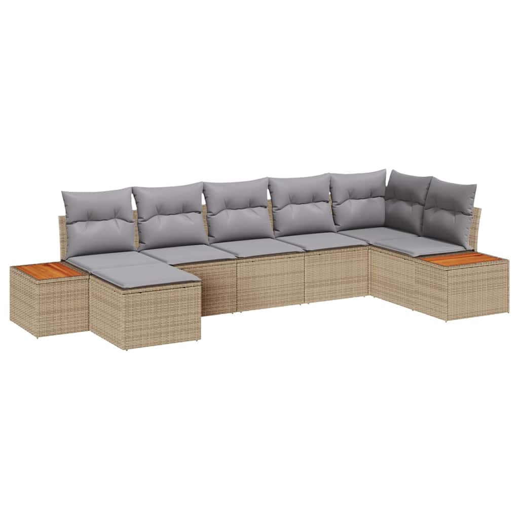 Tuinbankenset met kussen 8 pcs Beige en Licht Grijs Polyrattan is nu te koop bij PeponiXL, paradijselijk wonen!