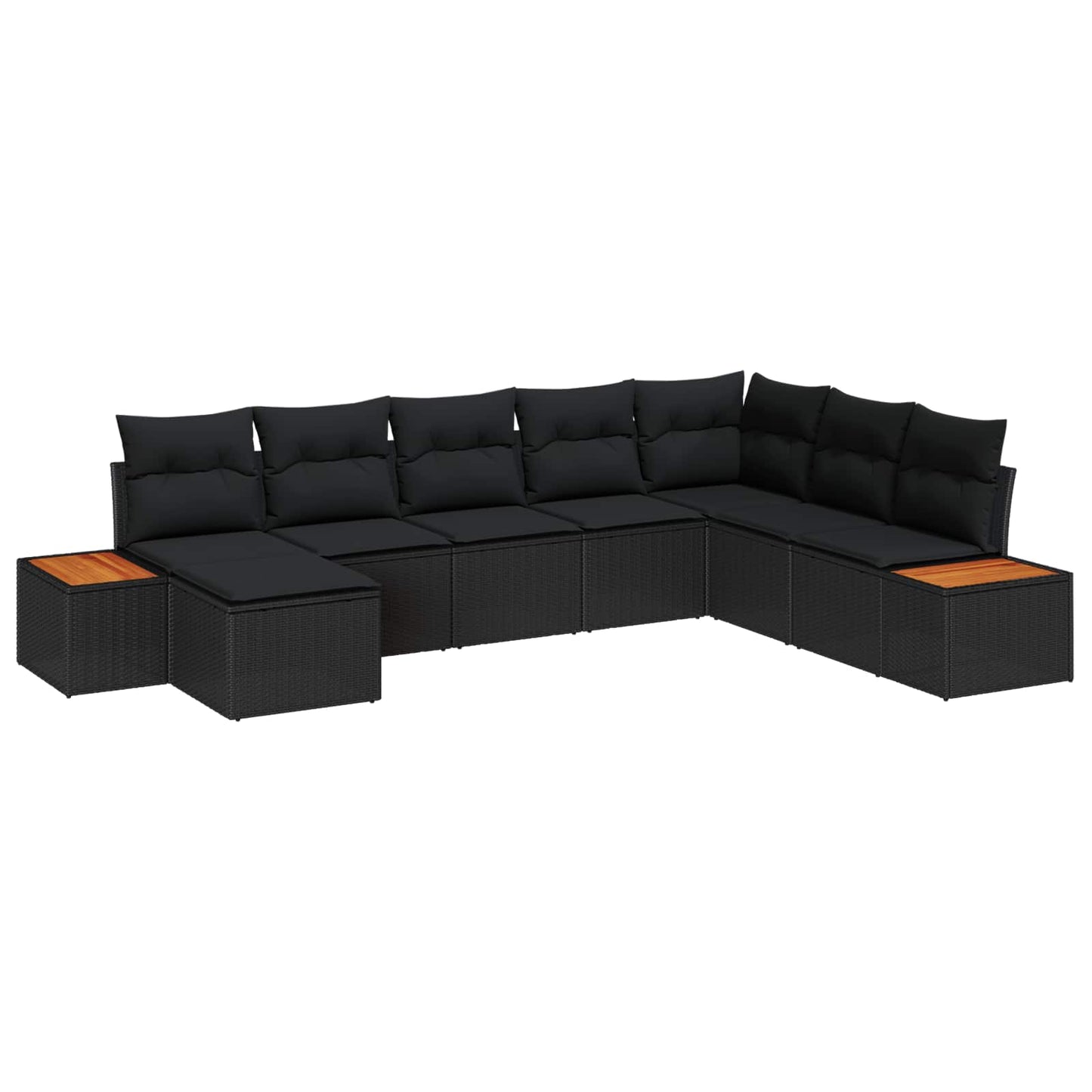 Tuinbankenset met kussen met opslag 9 pcs Zwart Polyrattan is nu te koop bij PeponiXL, paradijselijk wonen!