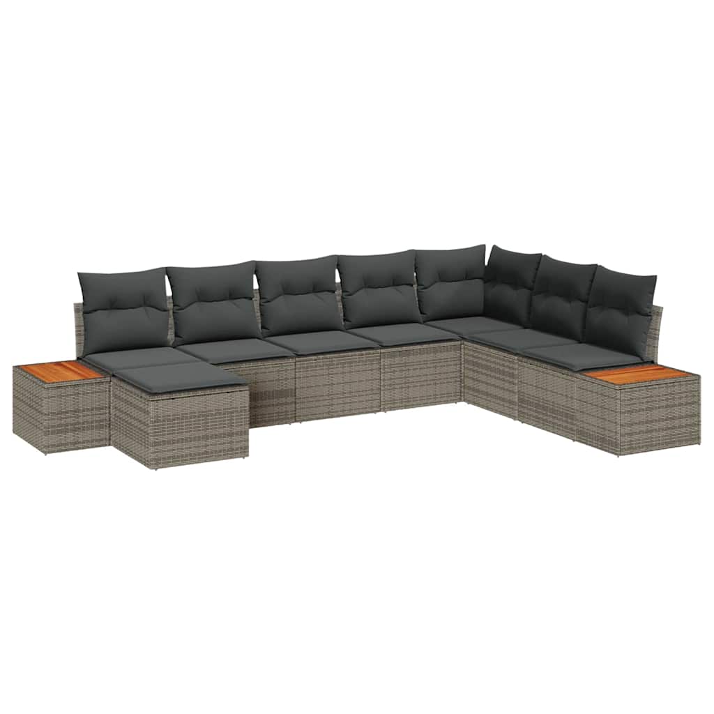 Tuinbankenset met kussen met opslag 9 pcs Grijs Polyrattan is nu te koop bij PeponiXL, paradijselijk wonen!