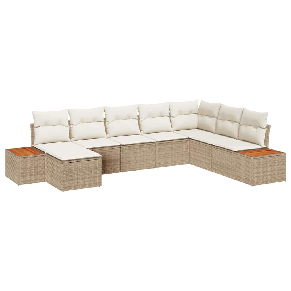 Tuinbankenset met kussen 9 pcs Beige en Crème Polyrattan is nu te koop bij PeponiXL, paradijselijk wonen!