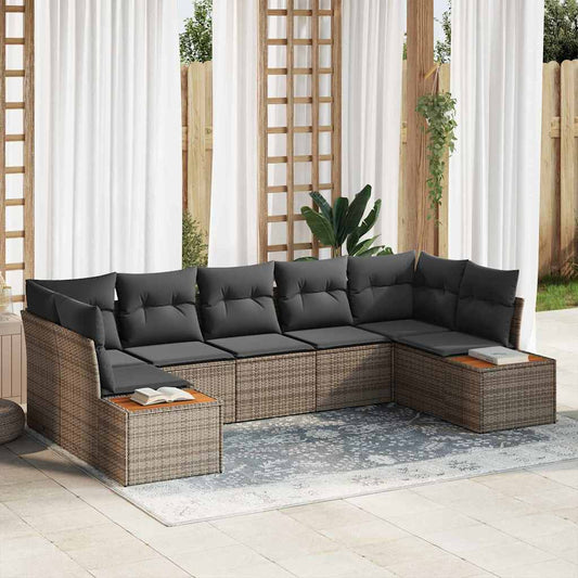 Tuinbankenset met kussen met opslag 7 pcs Grijs Polyrattan is nu te koop bij PeponiXL, paradijselijk wonen!