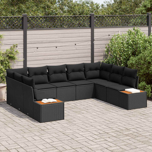 Tuinbankenset met kussen met opslag 5 pcs Zwart Polyrattan is nu te koop bij PeponiXL, paradijselijk wonen!