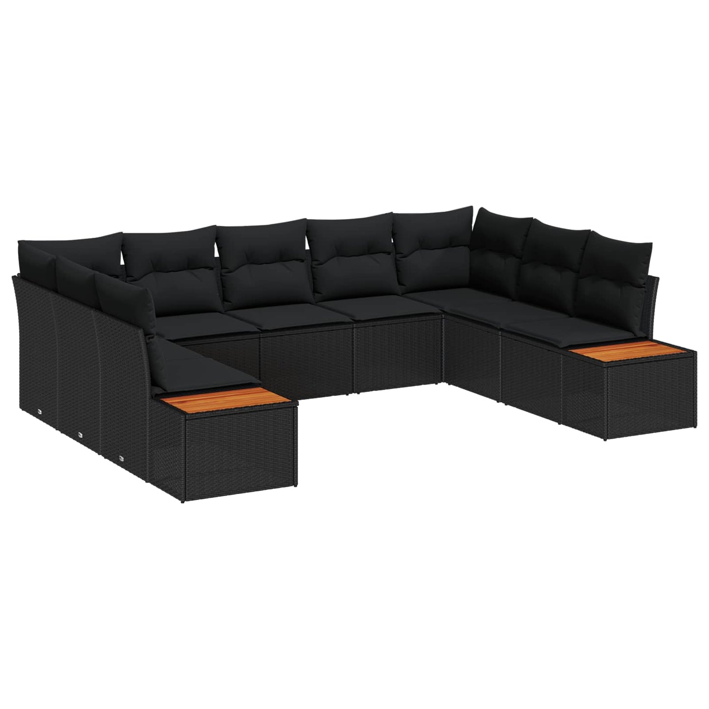 Tuinbankenset met kussen met opslag 5 pcs Zwart Polyrattan is nu te koop bij PeponiXL, paradijselijk wonen!