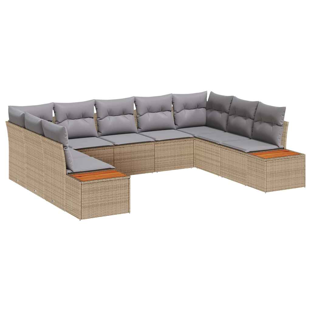 Tuinbankenset met kussen 5 pcs Beige en Licht Grijs Polyrattan is nu te koop bij PeponiXL, paradijselijk wonen!
