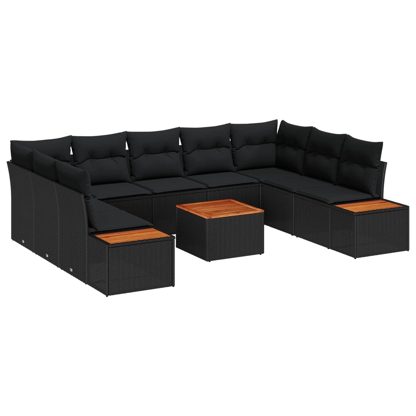Tuinbankenset met kussen met opslag 5 pcs Zwart Polyrattan is nu te koop bij PeponiXL, paradijselijk wonen!