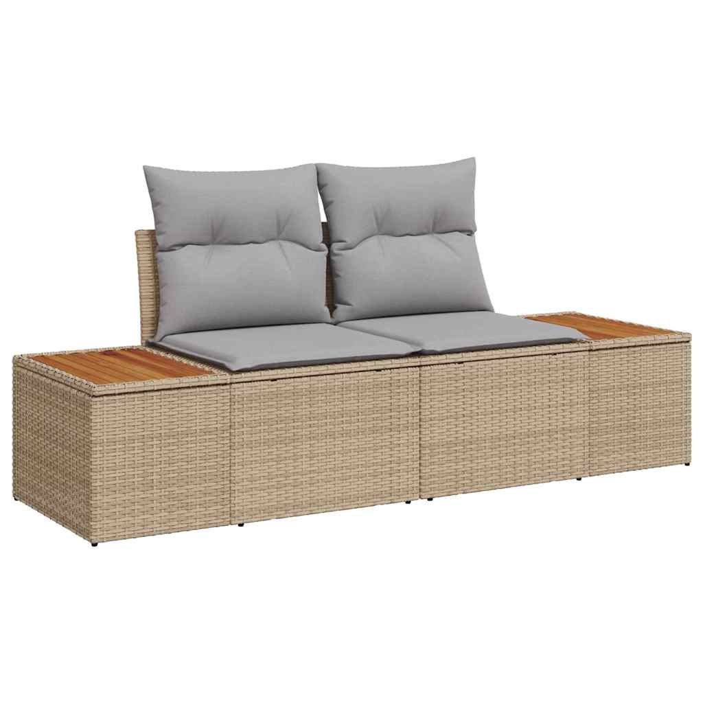 Tuinbankenset met kussen 5 pcs Beige en Licht Grijs Polyrattan is nu te koop bij PeponiXL, paradijselijk wonen!
