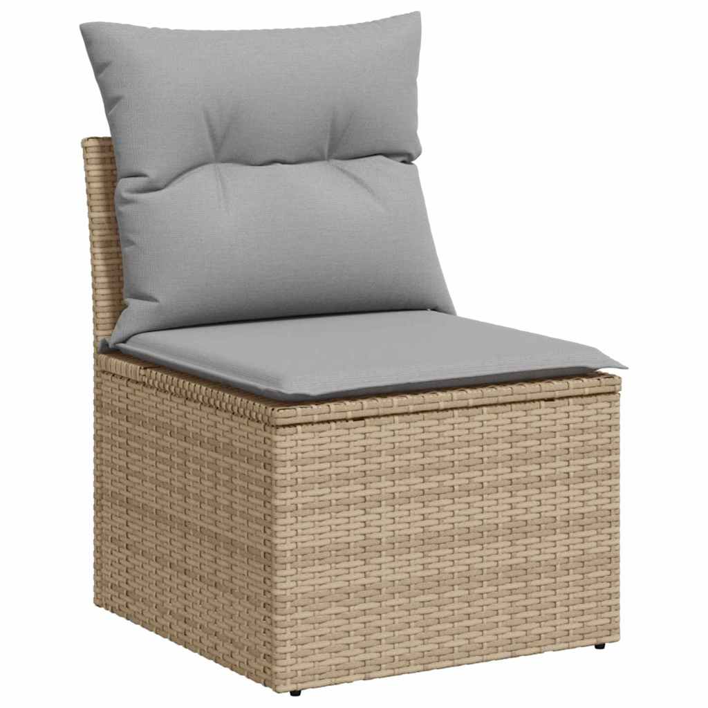 Tuinbankenset met kussen 10 pcs Beige en Licht Grijs Polyrattan is nu te koop bij PeponiXL, paradijselijk wonen!