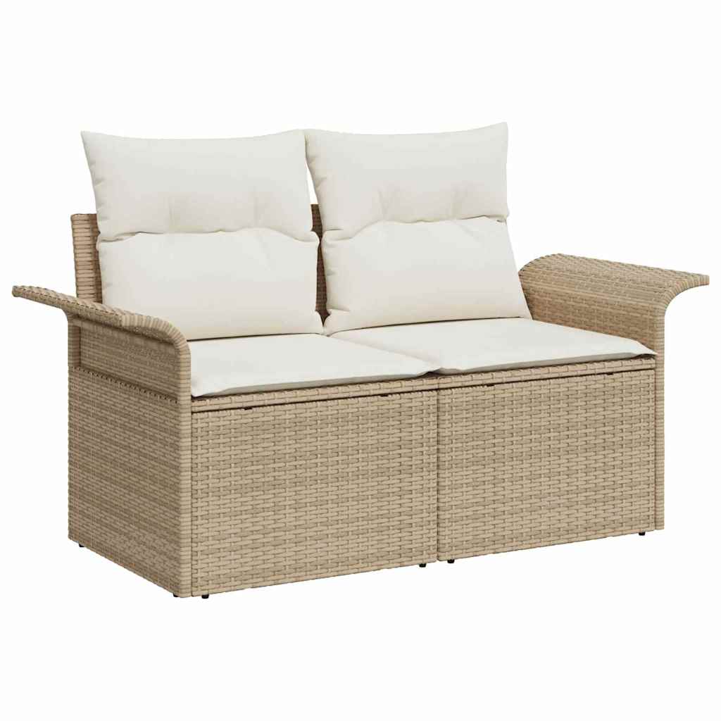 Tuin Sofa Set met kussen met opslag 7 pcs Beige Poly riet is nu te koop bij PeponiXL, paradijselijk wonen!