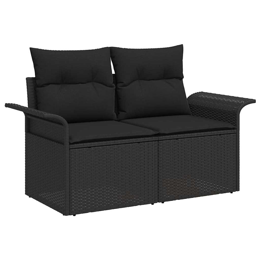 Tuin Sofa Set met kussen met kussen 10 pcs Zwart Poly Rattan is nu te koop bij PeponiXL, paradijselijk wonen!