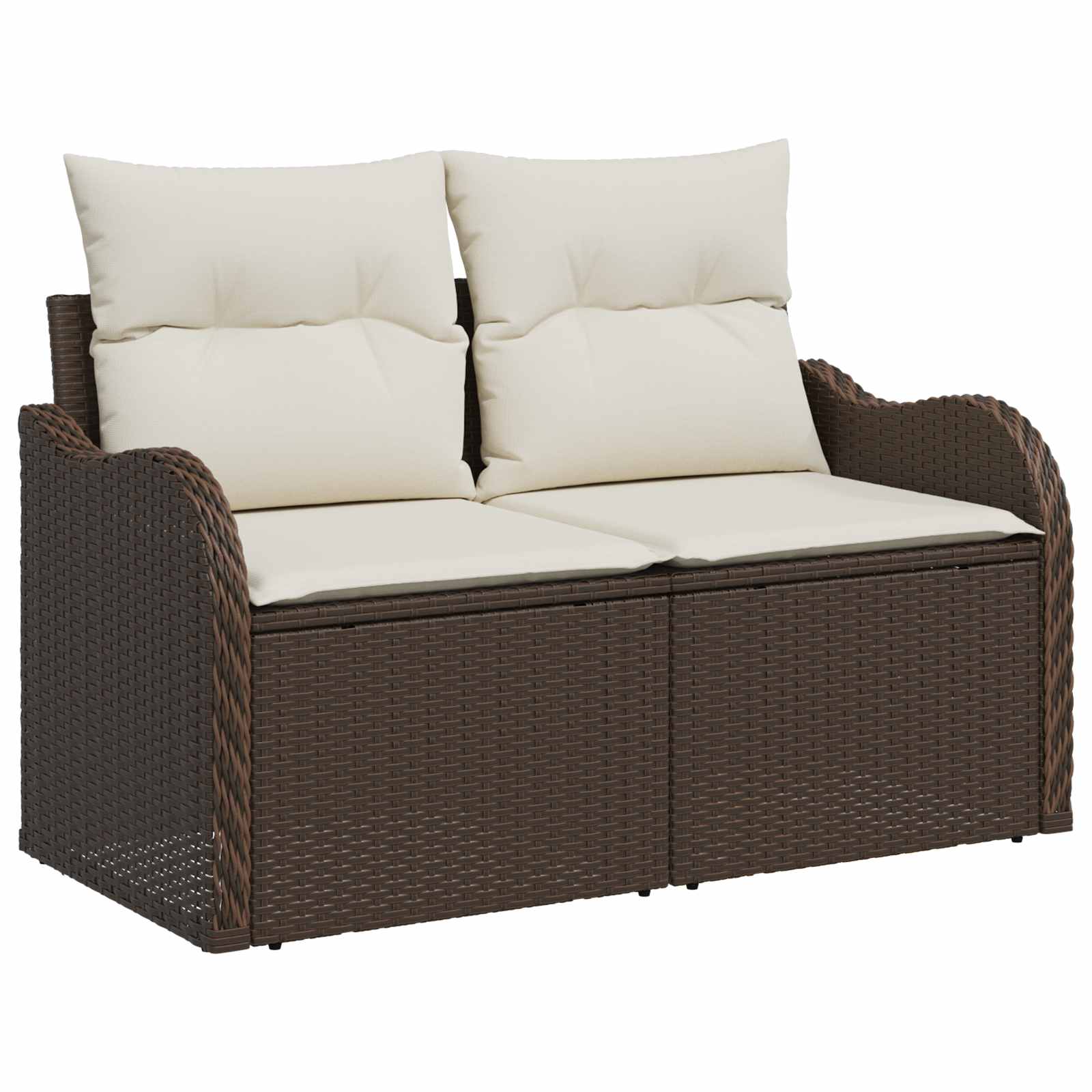 Tuin Sofa Set met kussen met kussen 6 pcs Bruin Poly Rattan is nu te koop bij PeponiXL, paradijselijk wonen!