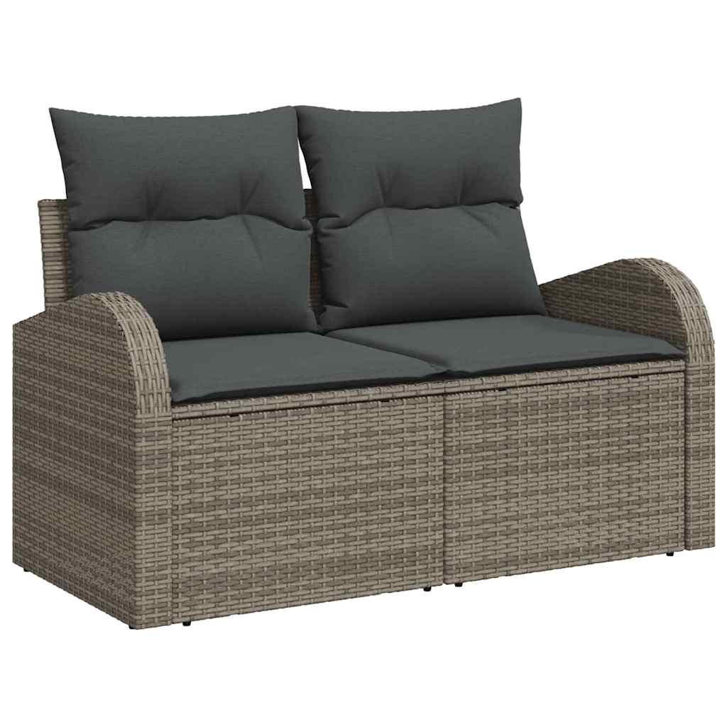 Tuin Sofa Set met kussen met opslag 7 pcs Grijs Poly Rattan is nu te koop bij PeponiXL, paradijselijk wonen!