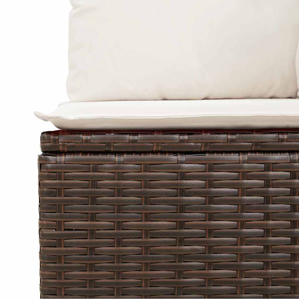 Tuin Sofa Set met kussen met opslag 6 pcs Bruin Poly riet is nu te koop bij PeponiXL, paradijselijk wonen!