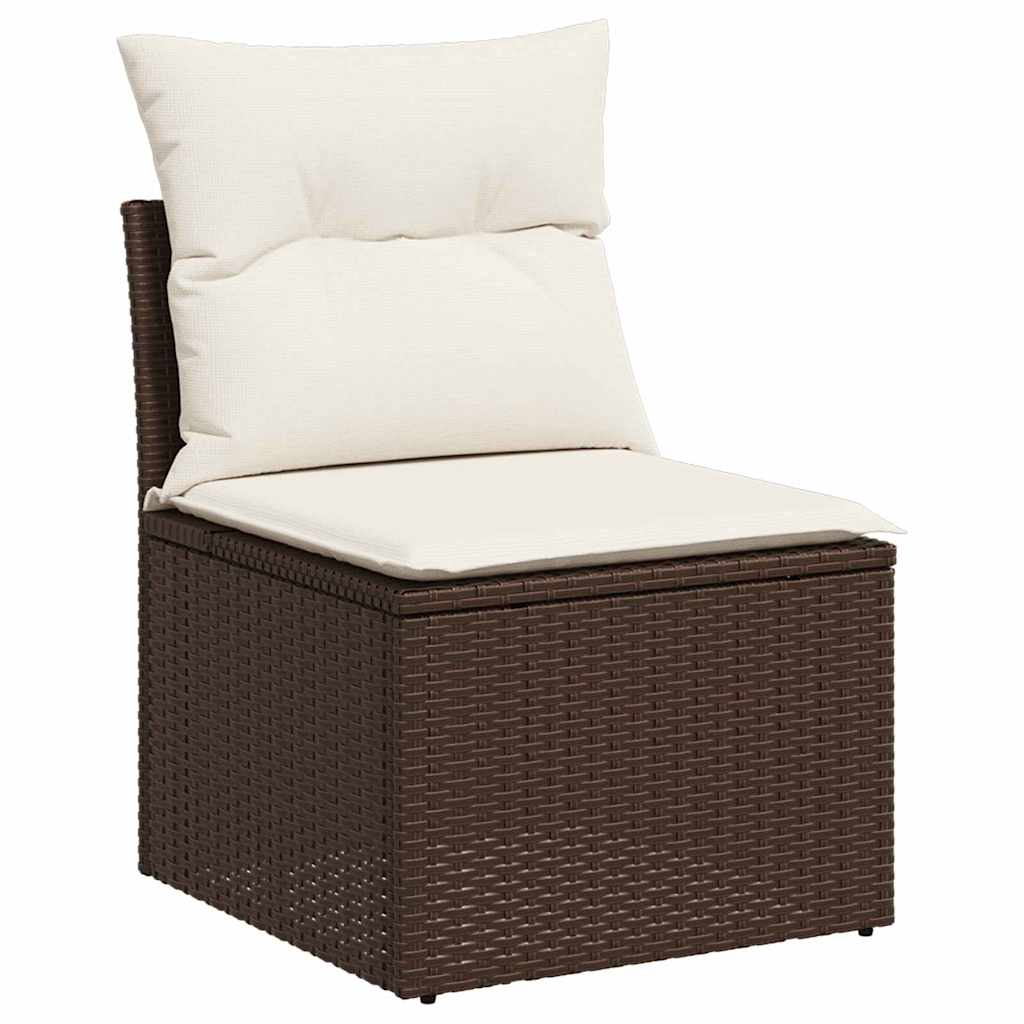 Tuin Sofa Set met kussen met opslag 6 pcs Bruin Poly riet is nu te koop bij PeponiXL, paradijselijk wonen!