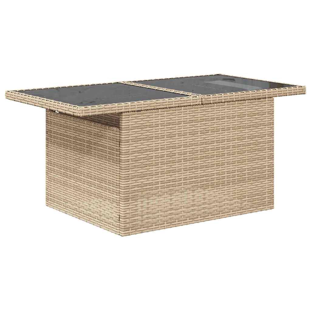 Tuin Sofa Set met kussen met opslag 9 pcs Beige poly rattan is nu te koop bij PeponiXL, paradijselijk wonen!