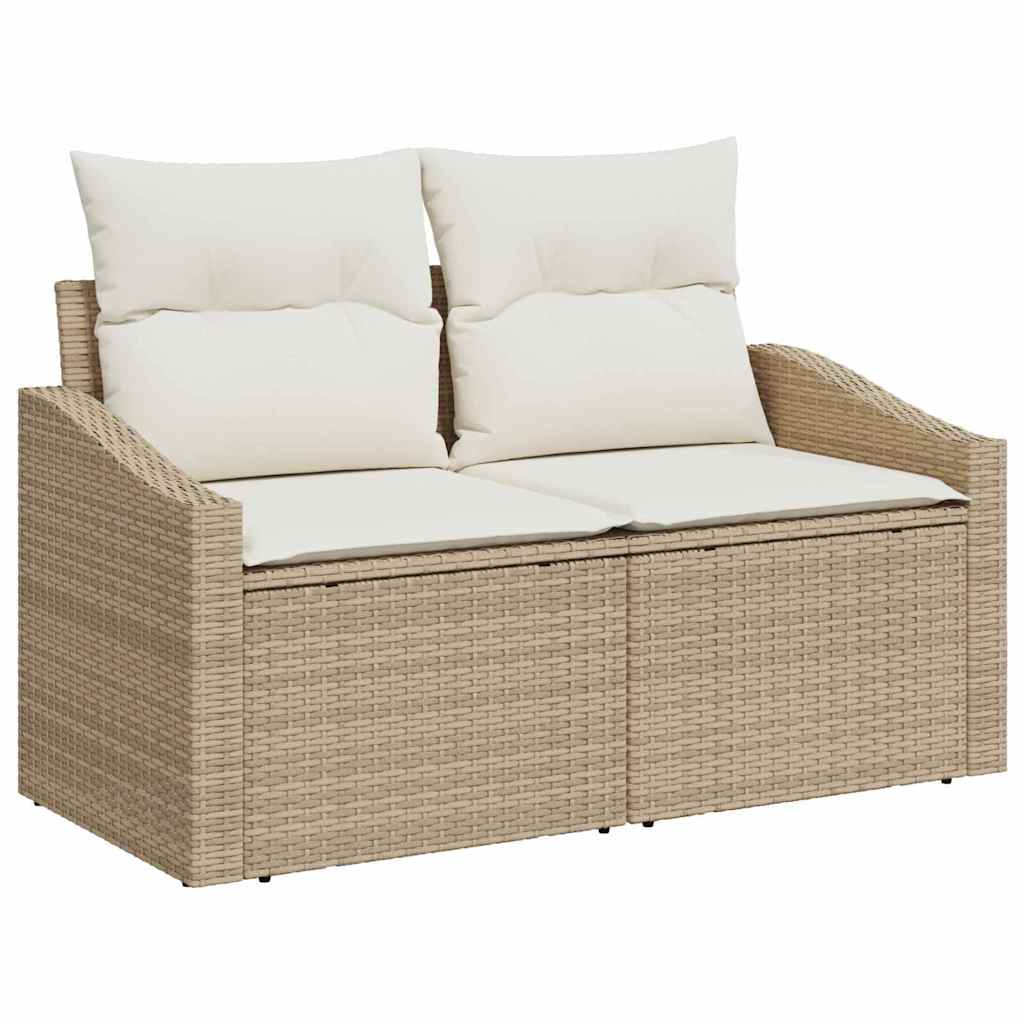 Tuin Sofa Set met kussen met opslag 9 pcs Beige poly rattan is nu te koop bij PeponiXL, paradijselijk wonen!