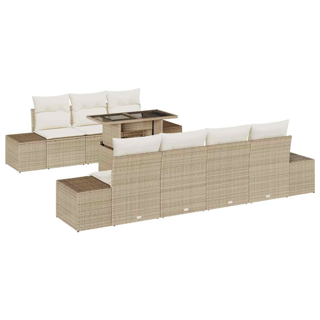 Tuin Sofa Set met kussen 8 pcs Beige en Crème is nu te koop bij PeponiXL, paradijselijk wonen!