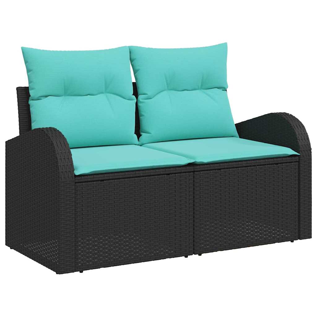 Tuin Sofa Set met opslag 8 pcs Zwart Poly riet is nu te koop bij PeponiXL, paradijselijk wonen!