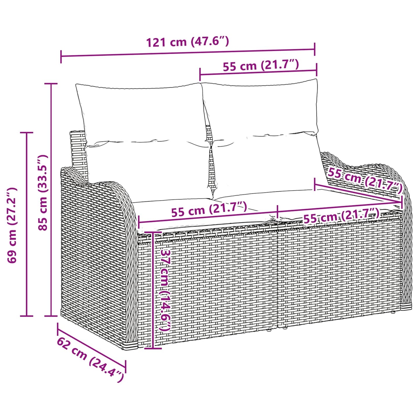 Tuin Sofa Set met opslag 11 pcs Zwart Poly riet is nu te koop bij PeponiXL, paradijselijk wonen!