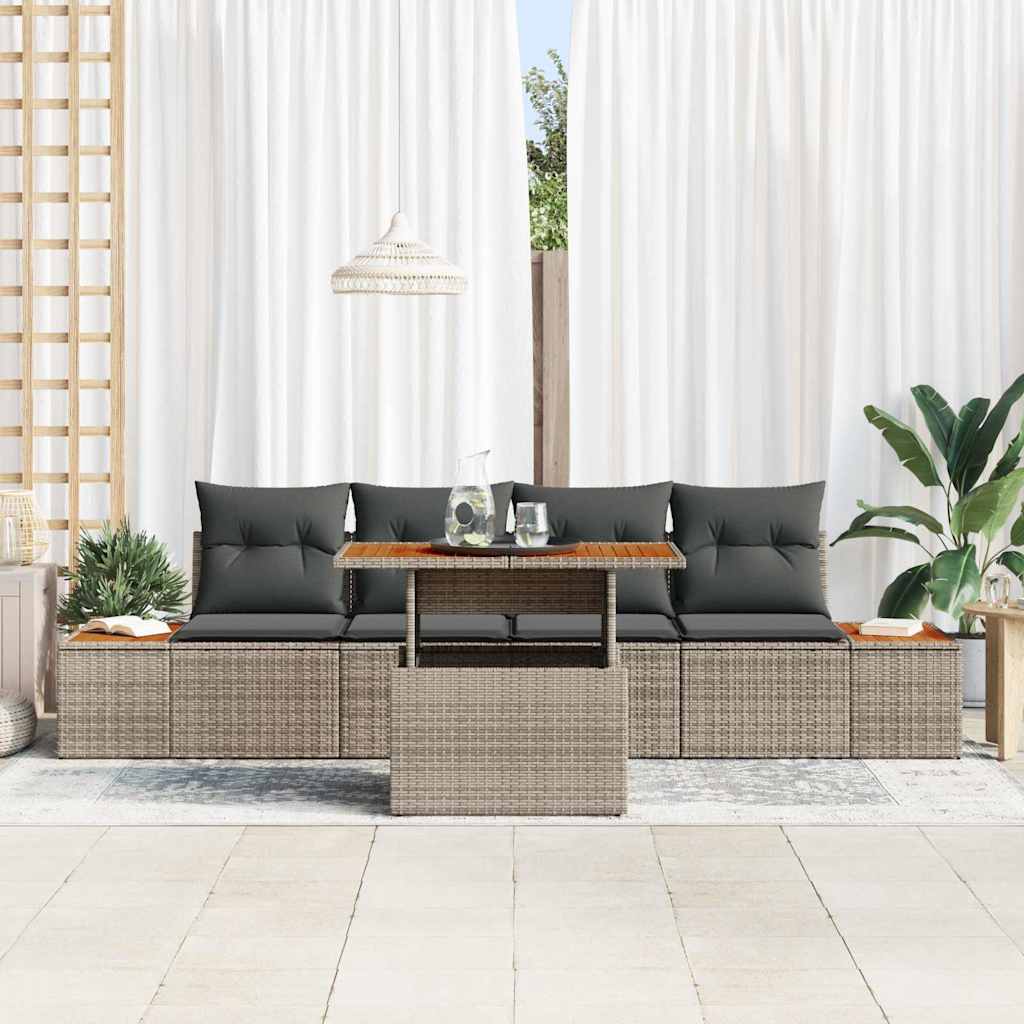Tuin Sofa Set met opslag 5 pcs Grijs Poly riet is nu te koop bij PeponiXL, paradijselijk wonen!