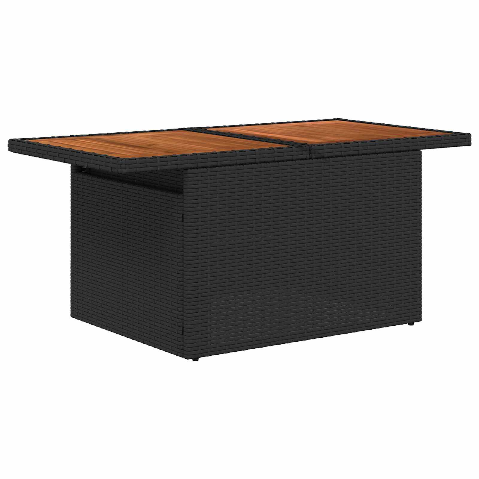 Tuin Sofa Set met opslag 6 pcs Zwart Poly riet is nu te koop bij PeponiXL, paradijselijk wonen!