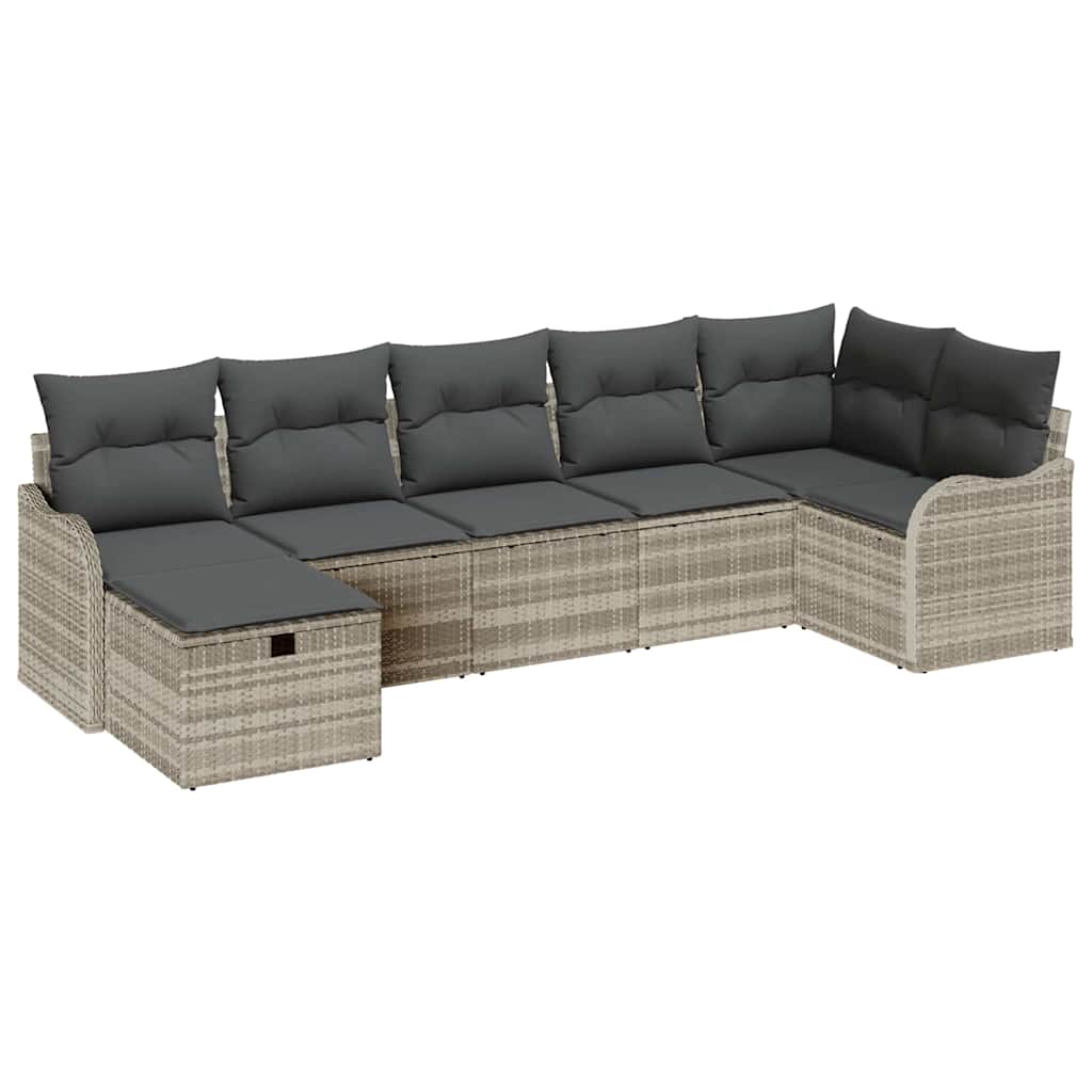 Bankstel met kussen met opslag Lichtgrijs poly rattan is nu te koop bij PeponiXL, paradijselijk wonen!