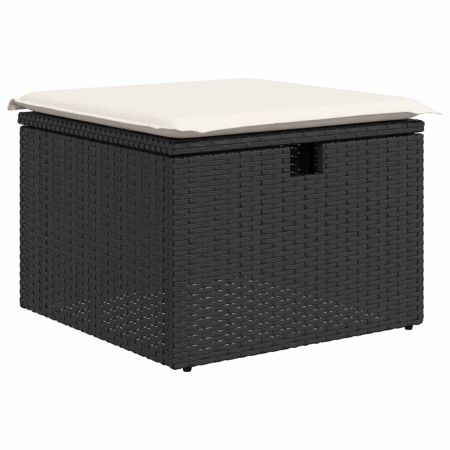 Bankstel met kussen met opslag 8 pcs Zwart en Crème poly rattan is nu te koop bij PeponiXL, paradijselijk wonen!