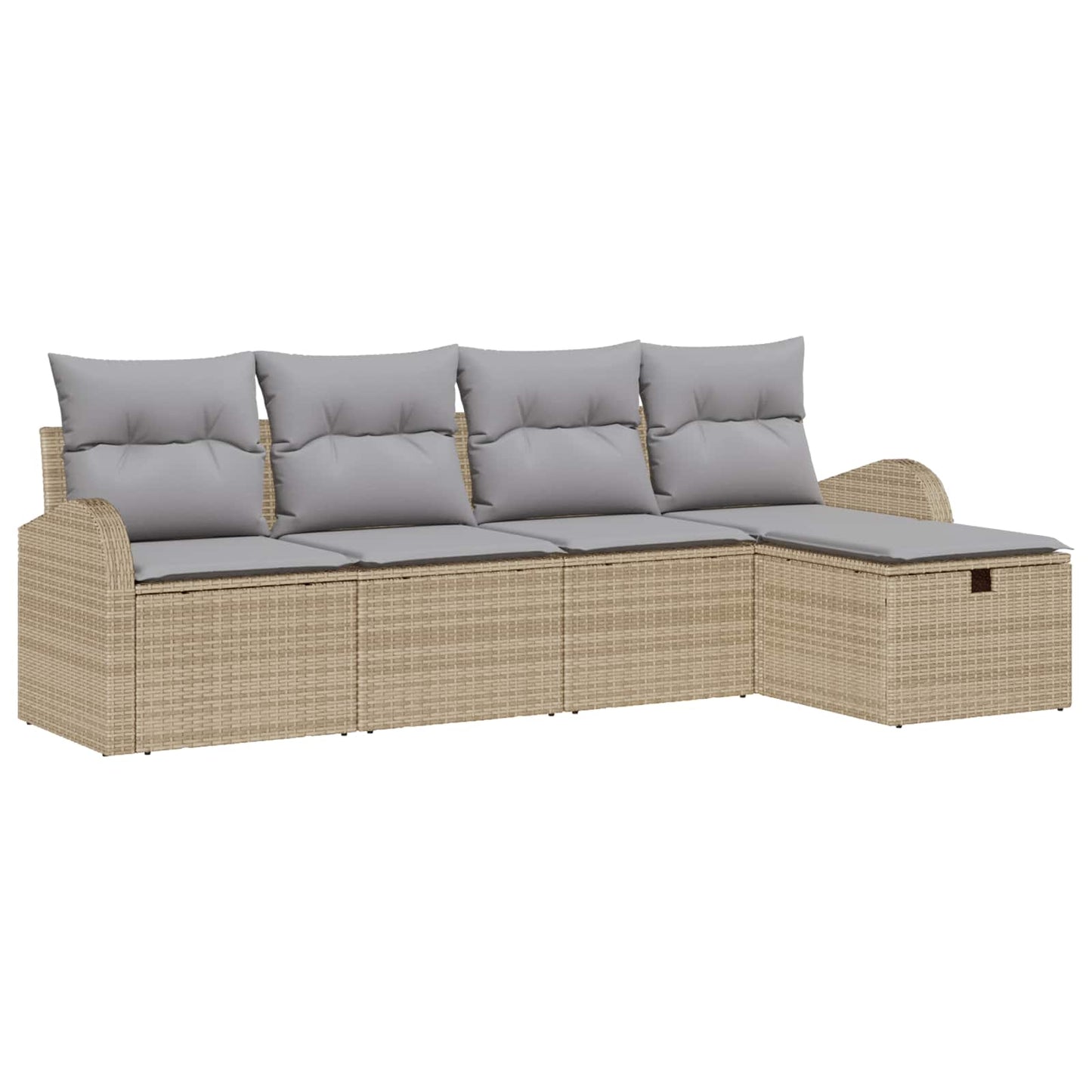 Bankstel 5 st Beige en Licht Grijs poly rattan