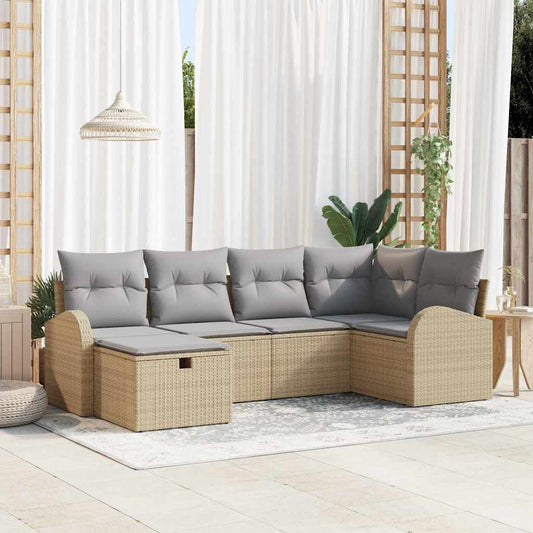 Bankstel met kussen met opslag Beige en Licht Grijs poly rattan is nu te koop bij PeponiXL, paradijselijk wonen!