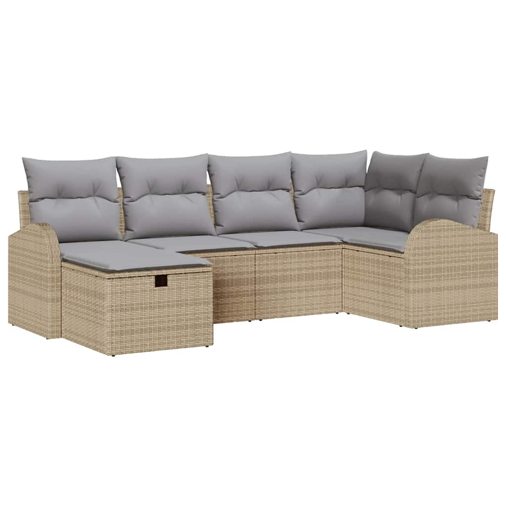 Bankstel met kussen met opslag Beige en Licht Grijs poly rattan is nu te koop bij PeponiXL, paradijselijk wonen!
