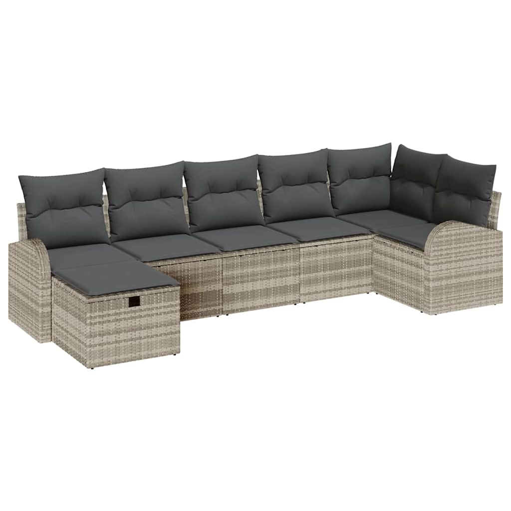 Bankstel met kussen met opslag Lichtgrijs poly rattan is nu te koop bij PeponiXL, paradijselijk wonen!