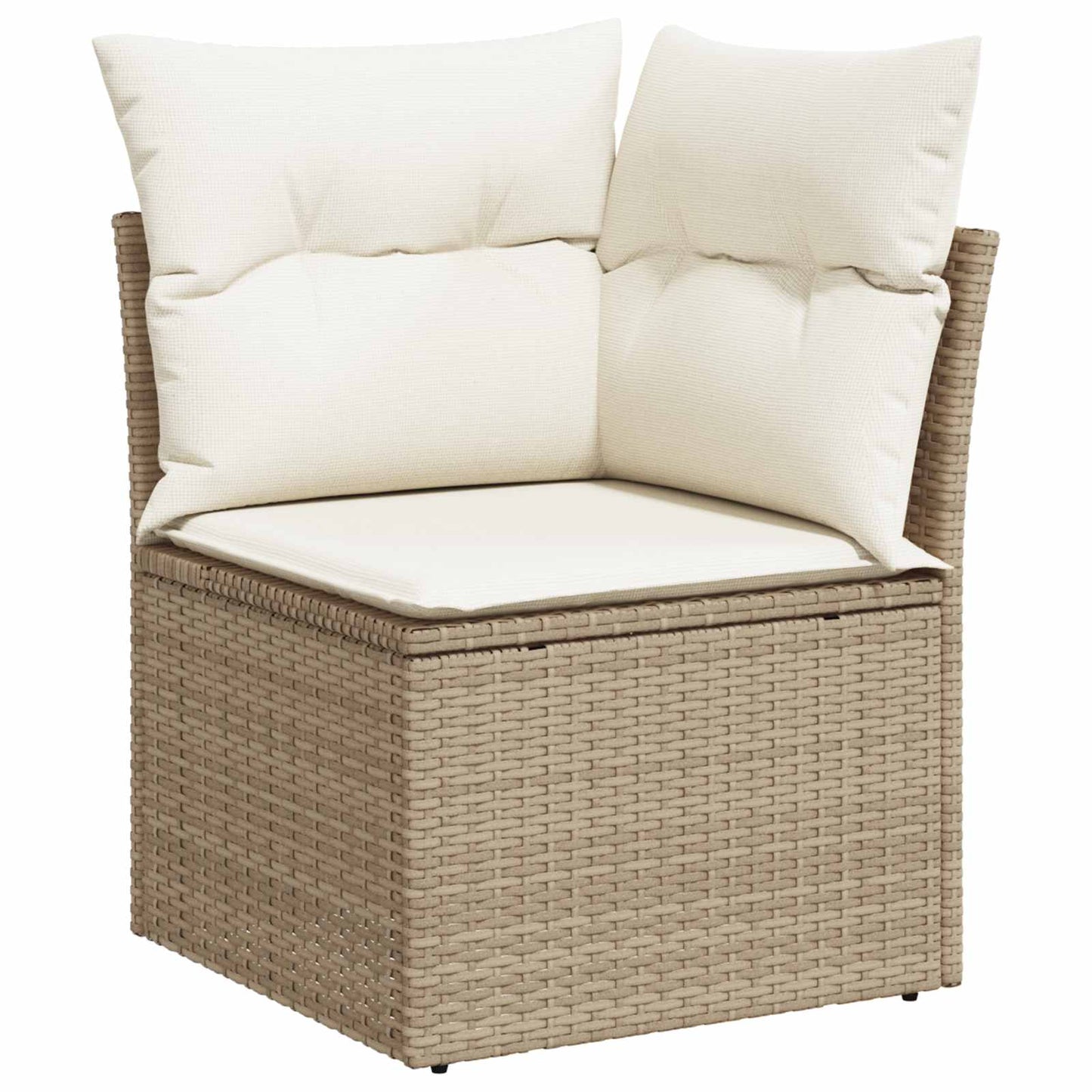 Bankstel met kussen met opslag Beige en Crème poly rattan is nu te koop bij PeponiXL, paradijselijk wonen!