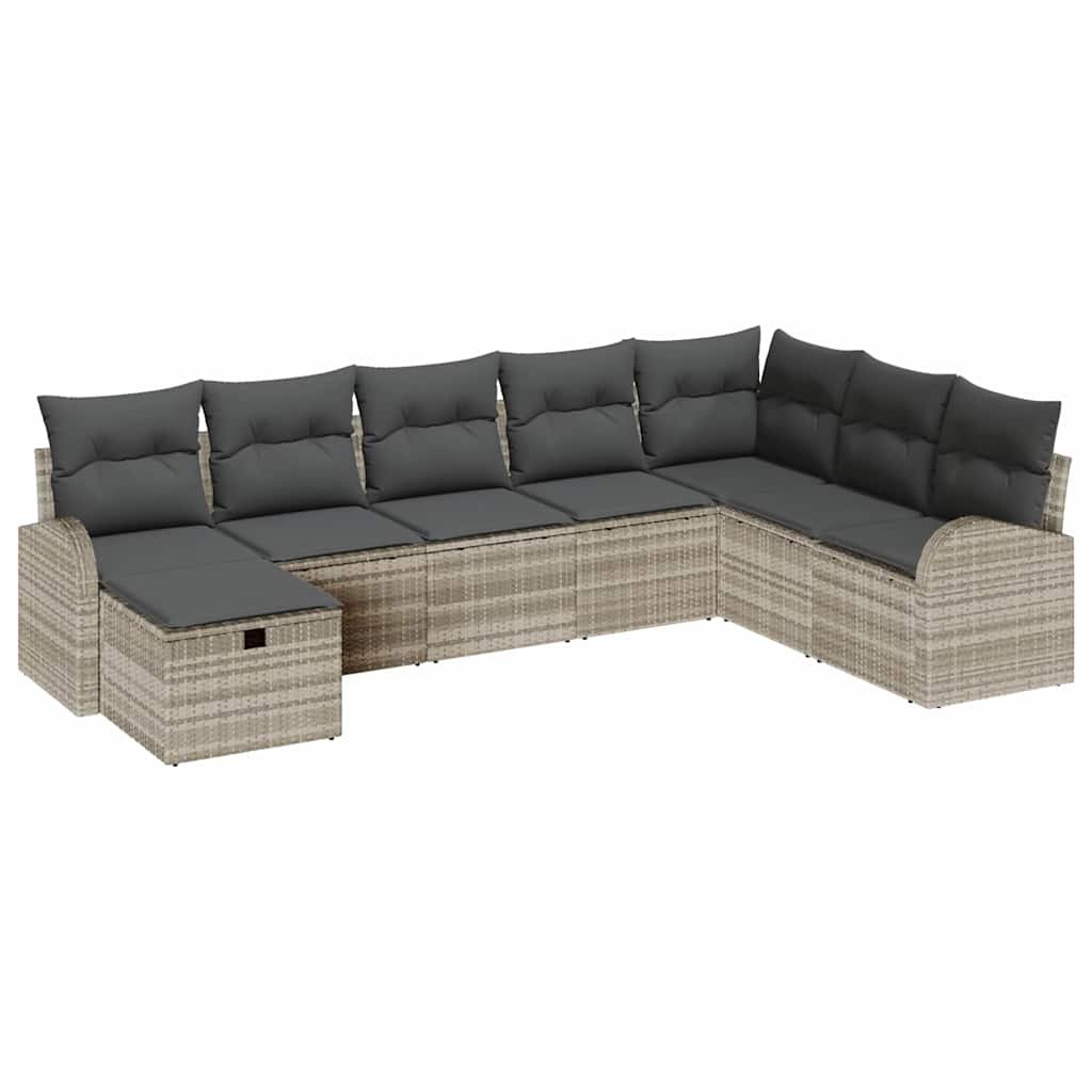 Bankstel met kussen met opslag Lichtgrijs poly rattan is nu te koop bij PeponiXL, paradijselijk wonen!