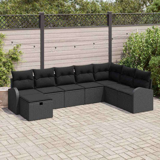 Bankstel met kussen met opslag Zwart poly rattan is nu te koop bij PeponiXL, paradijselijk wonen!
