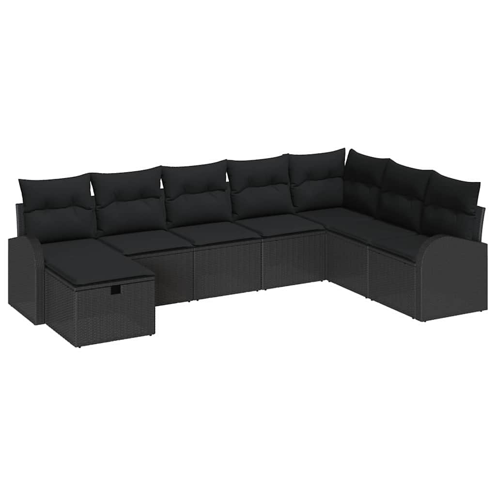 Bankstel met kussen met opslag Zwart poly rattan is nu te koop bij PeponiXL, paradijselijk wonen!
