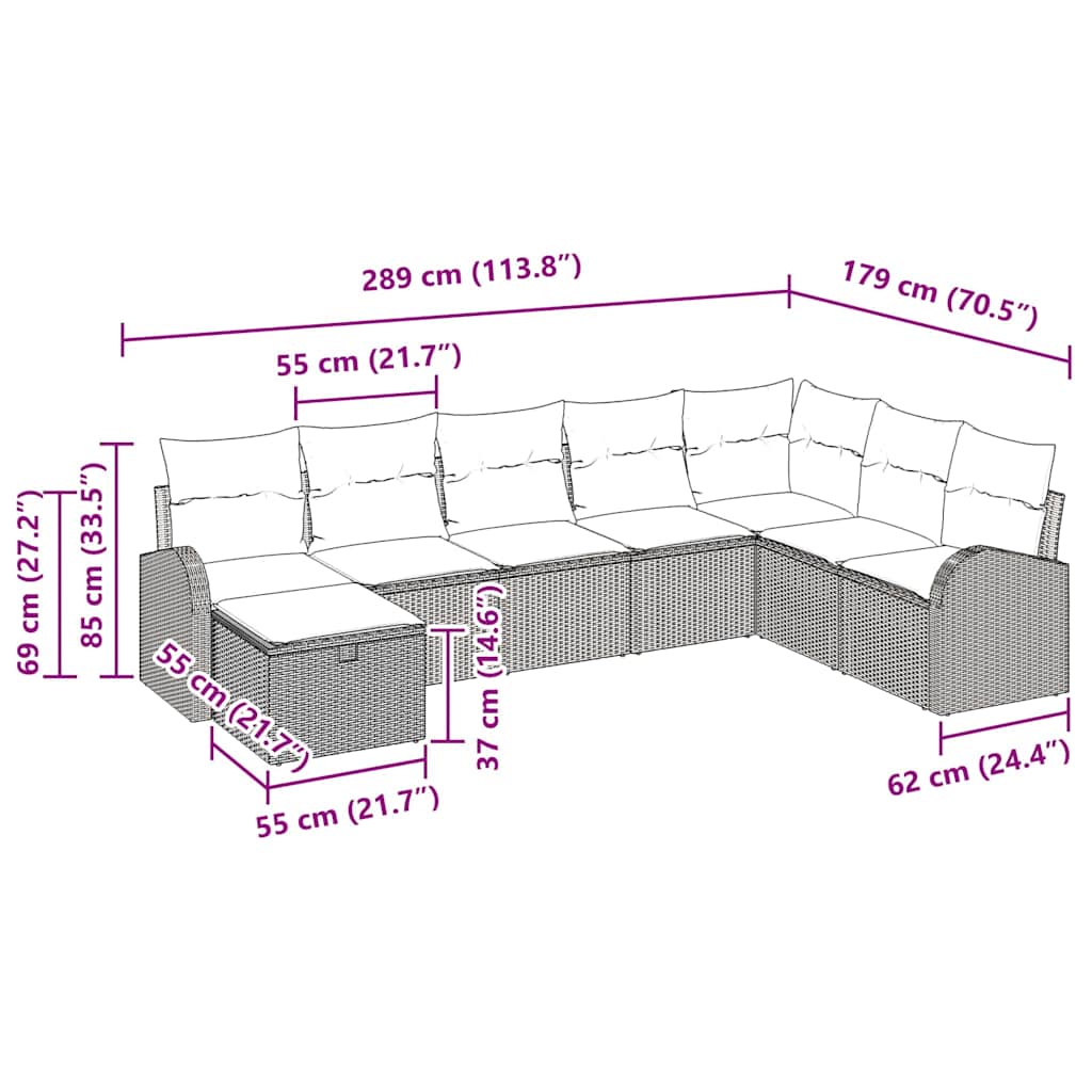Bankstel met kussen met opslag Zwart poly rattan is nu te koop bij PeponiXL, paradijselijk wonen!