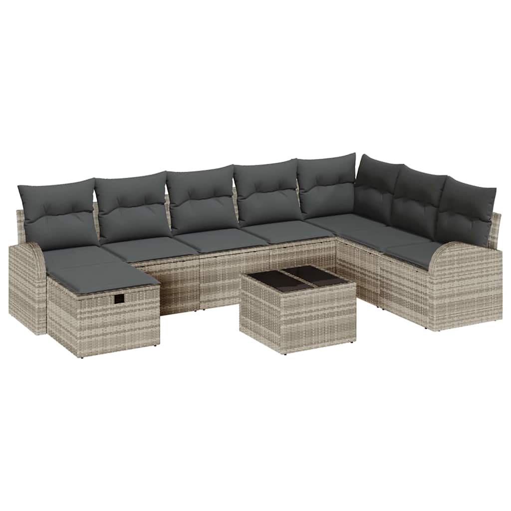 Bankstel met kussen met opslag Lichtgrijs poly rattan is nu te koop bij PeponiXL, paradijselijk wonen!