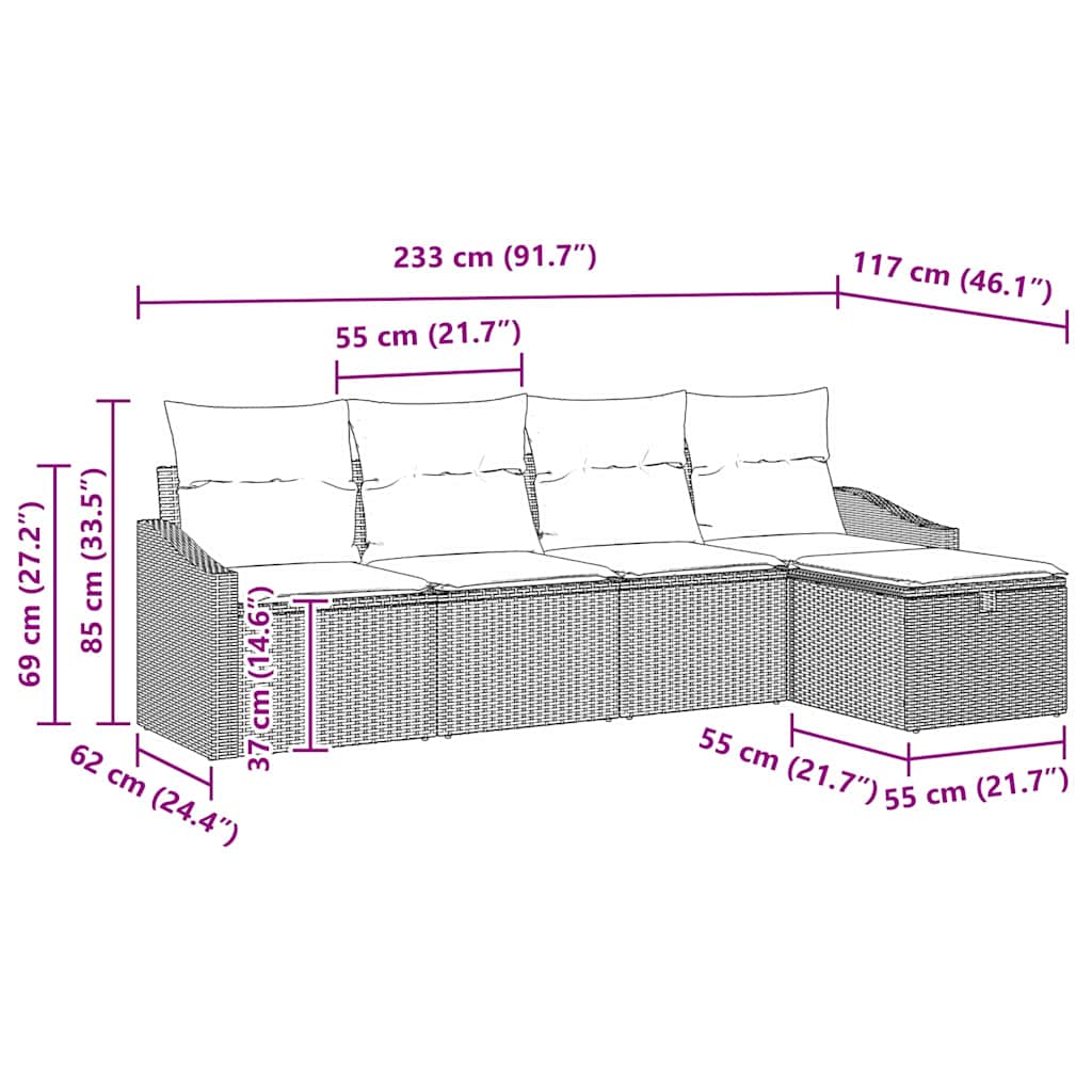 Bankstel met kussen met opslag Zwart poly rattan is nu te koop bij PeponiXL, paradijselijk wonen!
