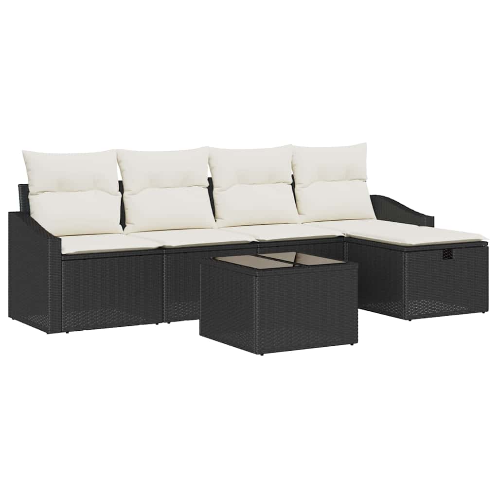 Bankstel met kussen met opslag Zwart poly rattan is nu te koop bij PeponiXL, paradijselijk wonen!