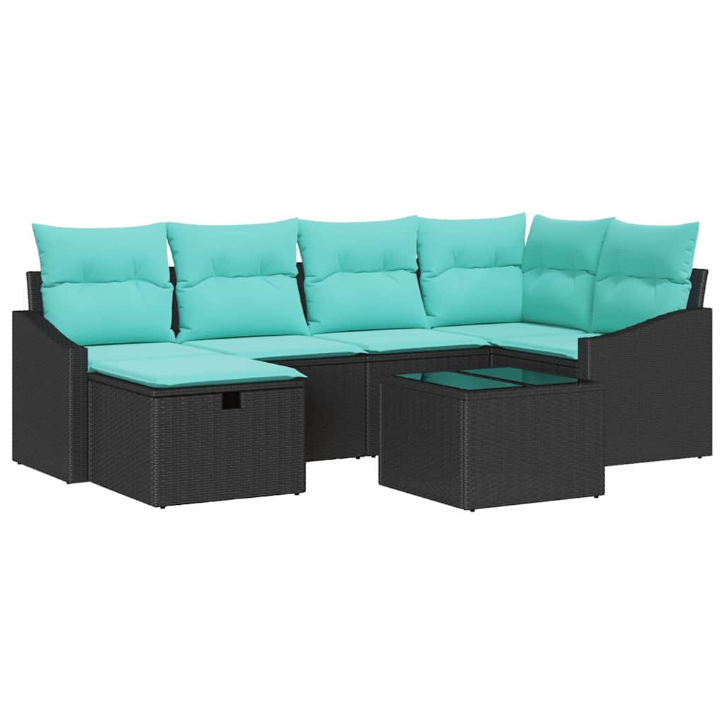 Bankstel met kussen met opslag Zwart poly rattan is nu te koop bij PeponiXL, paradijselijk wonen!