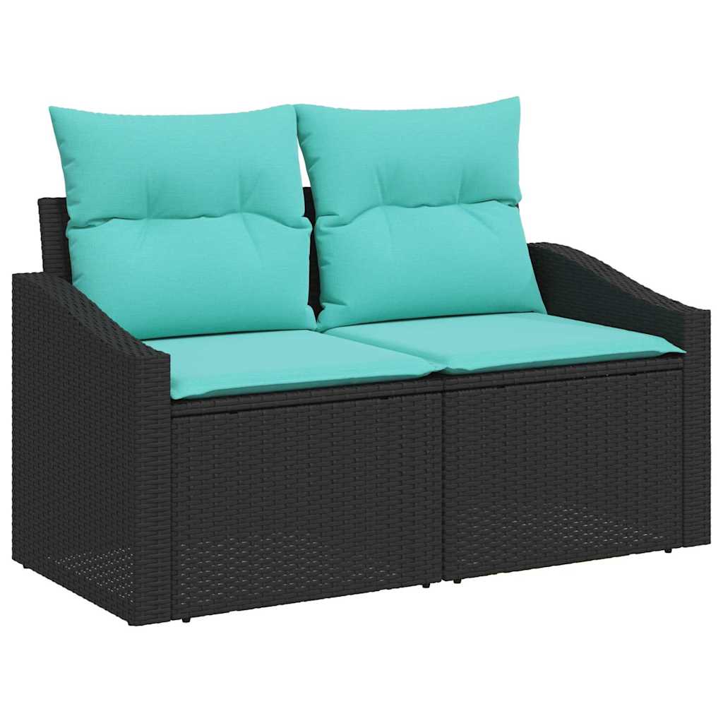 Bankstel met kussen met opslag Zwart poly rattan is nu te koop bij PeponiXL, paradijselijk wonen!