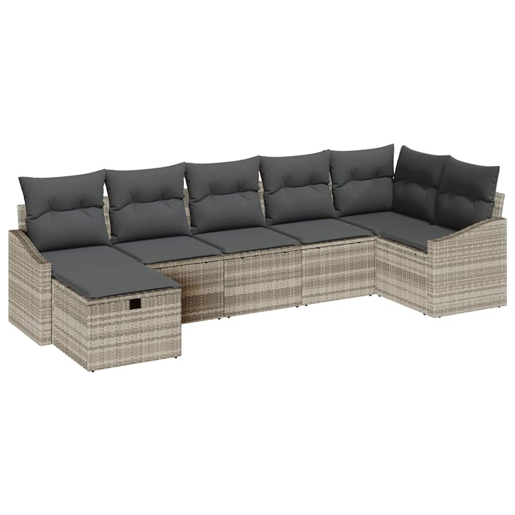 Bankstel met kussen met opslag Lichtgrijs poly rattan is nu te koop bij PeponiXL, paradijselijk wonen!