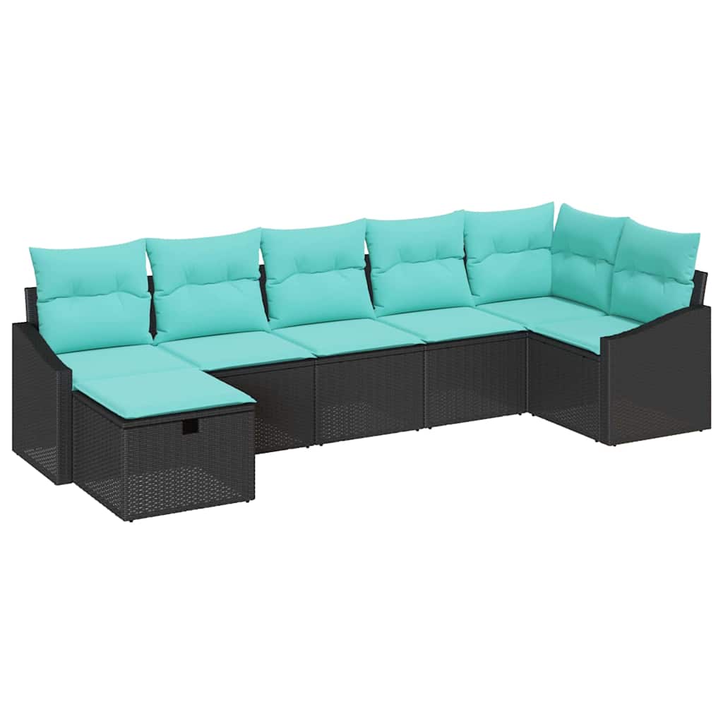 Bankstel met kussen met opslag Zwart poly rattan is nu te koop bij PeponiXL, paradijselijk wonen!
