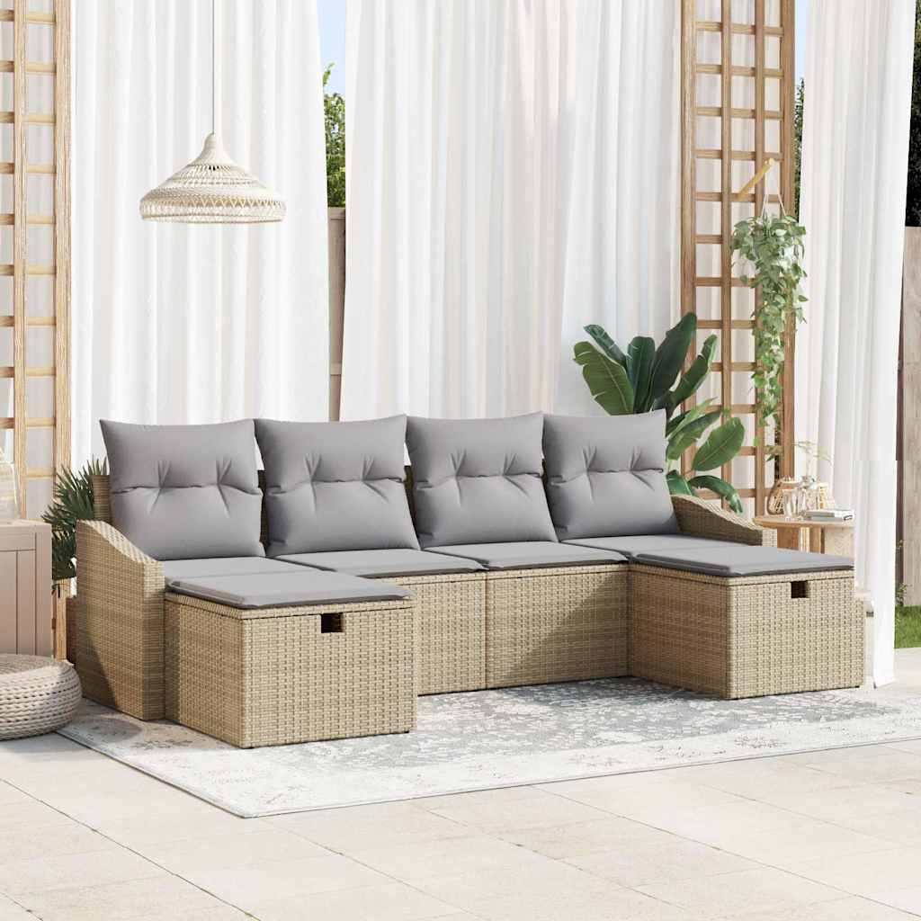 Tuin Sofa Set 6 st poly rattan