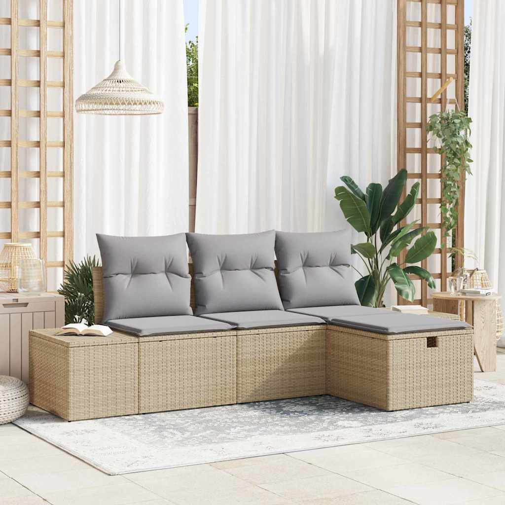 Tuin Sofa Set 4 st poly rattan