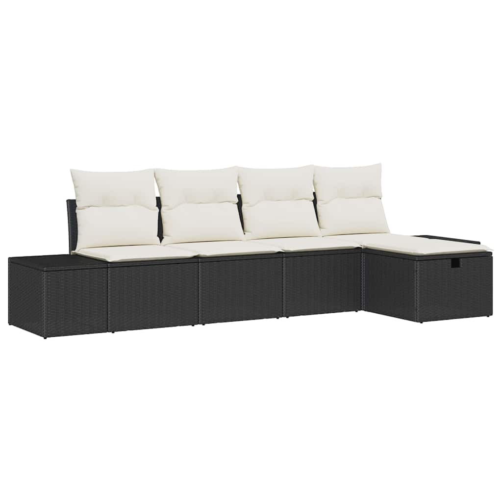 Tuinbankenset met kussen 5 pcs poly rattan is nu te koop bij PeponiXL, paradijselijk wonen!