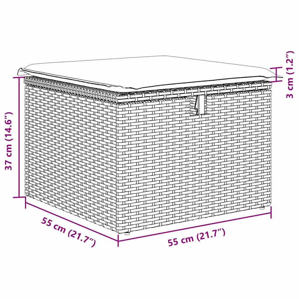 Tuinbankenset met kussen 9 pcs Grijs poly rattan is nu te koop bij PeponiXL, paradijselijk wonen!