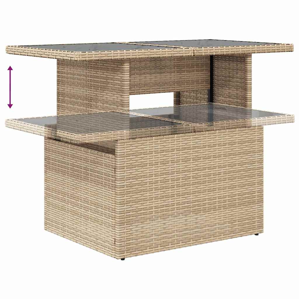 Tuin Sofa Set met kussen met opslag 7 pcs Beige Poly riet is nu te koop bij PeponiXL, paradijselijk wonen!