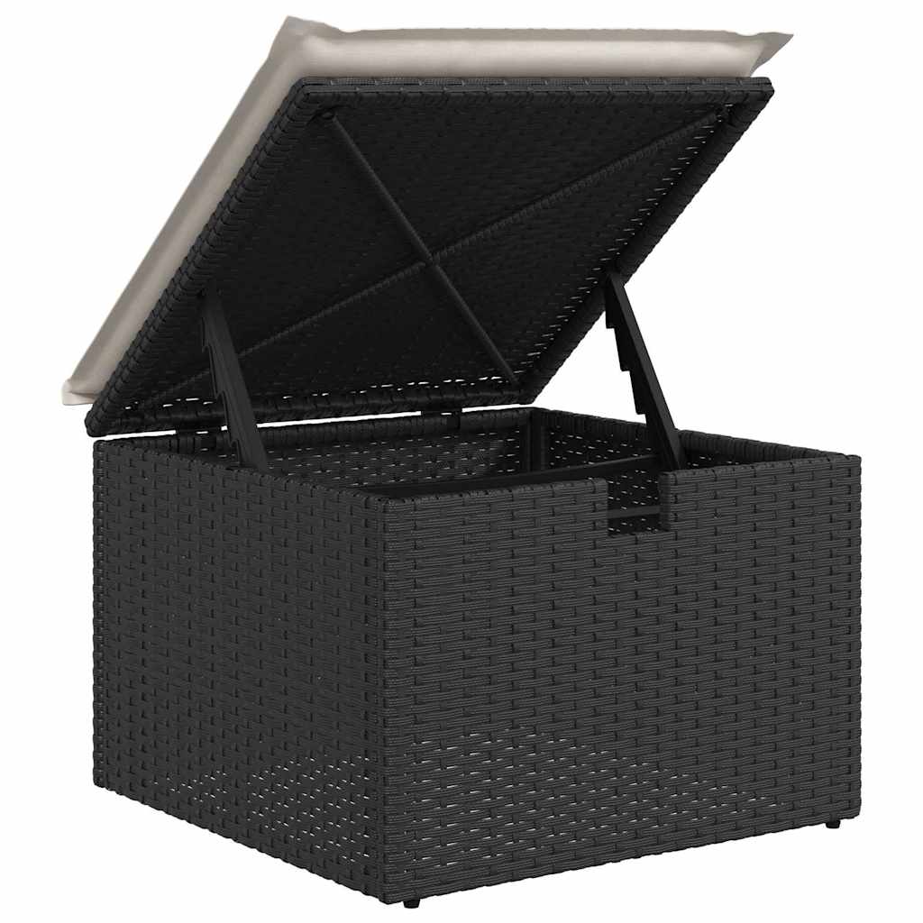 Tuin Sofa Set met kussen met opslag 6 pcs Zwart Poly riet is nu te koop bij PeponiXL, paradijselijk wonen!